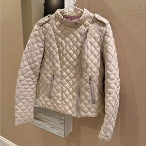 Elegant Cream Quilted Women's Jacket